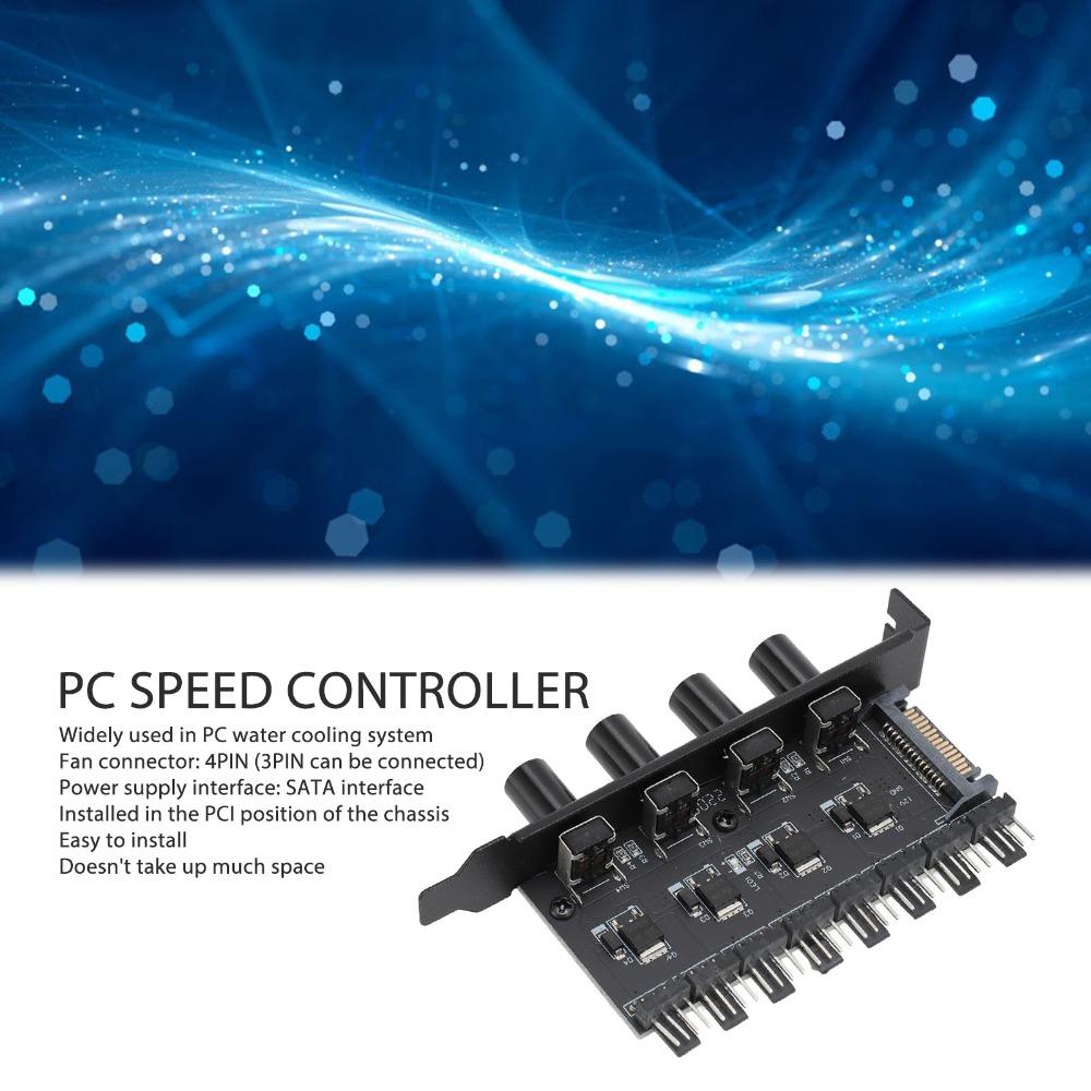12V PC Cooling Fan Controller 4 Knob Control PWM Fan Hub Fan Speed Controller  PC System Cooling