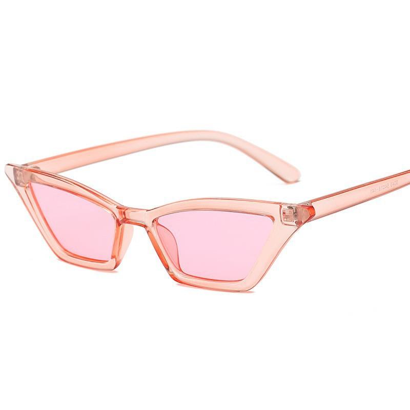 Metal Hinged Sunglasses, Women'S Cat'S Eye Small Frame Sunglasses, Personalized Colorful Marine Piece Decorative Glasses Tide