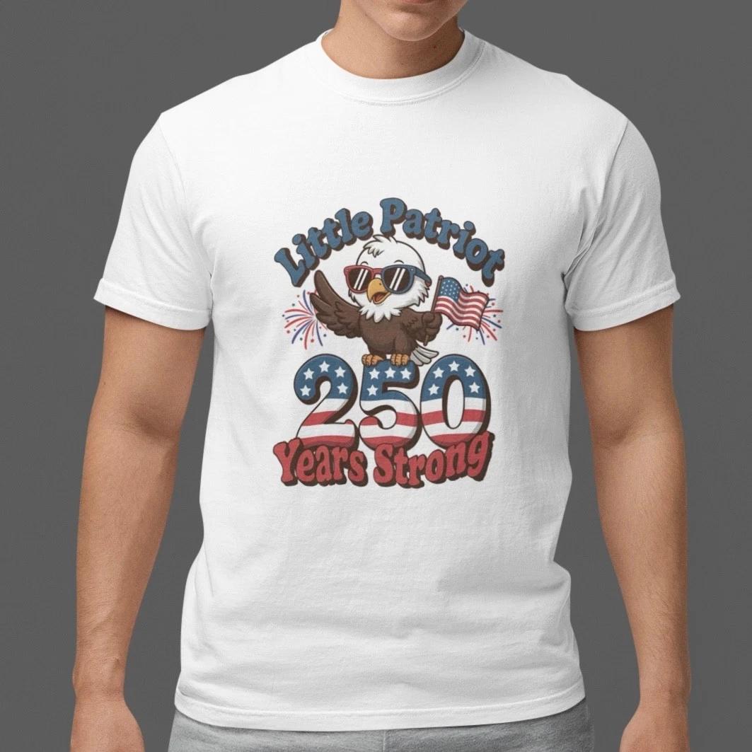 Little Patriot 250 Years Strong T Shirt USA July 4 Patriotic Eagle Graphic Tee XXXL