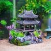 Retro Jiangnan Fish Tank Decoration: Yunhelou Cottage Rockery