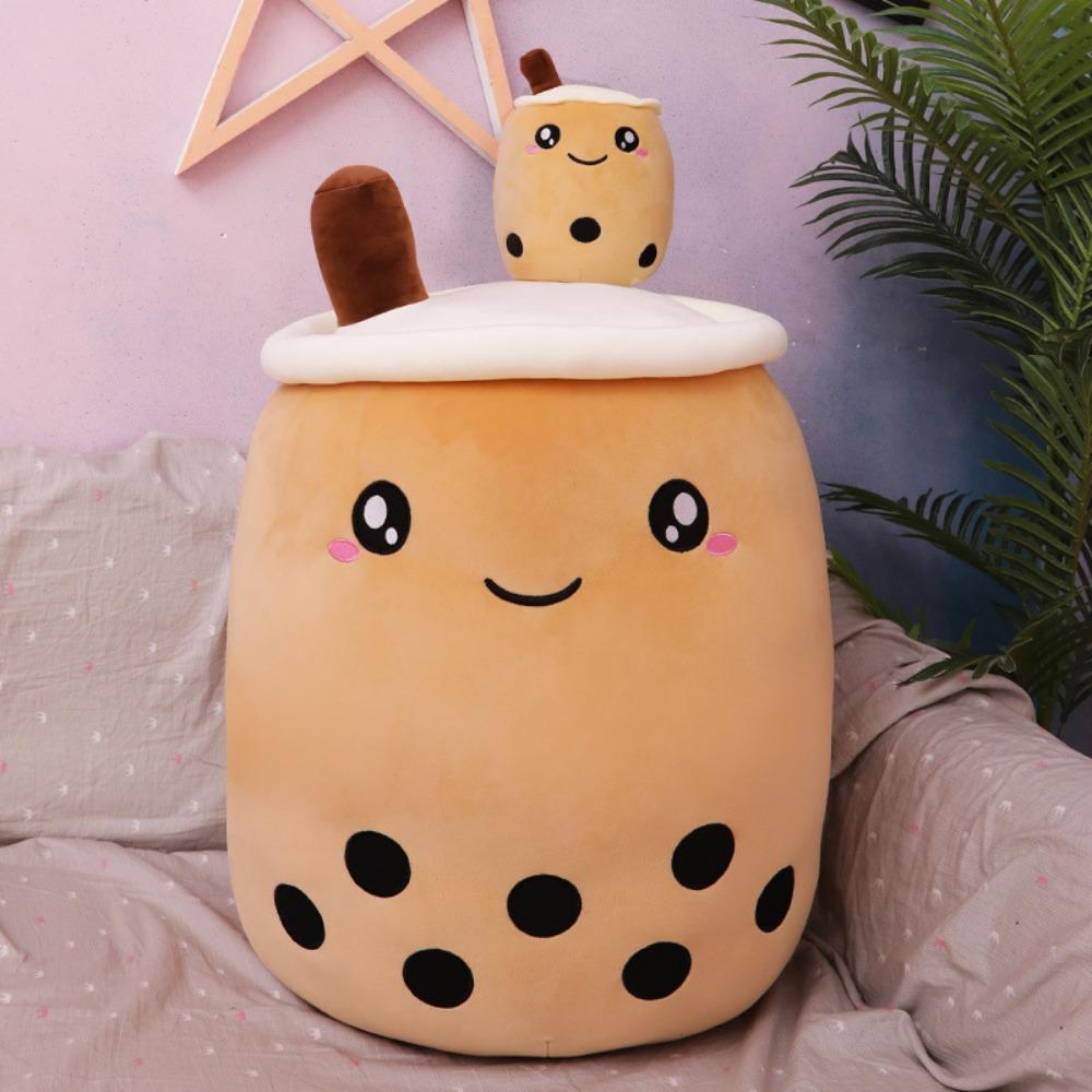 Popular bubble tea cup throw pillow large creative fruit milk tea doll plush toy