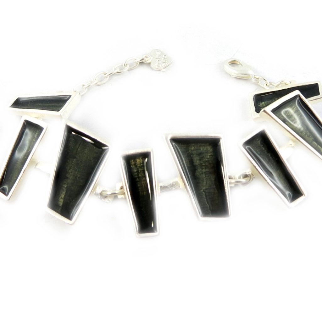 

Dolce Vita [F9484] - Дизайнерский браслет Тая черного серебра