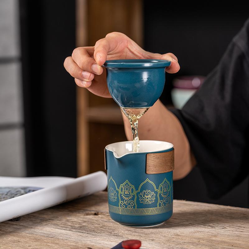 Travel Tea Set, Convenient Kung Fu Tea Set Set, Outdoor Kuaike Cup, Holiday Company Business Gift