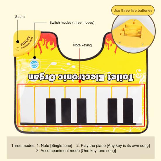 Piyano Tuvalet Elektronik Klavye Sanatsal Piyano Sesli Halı Taşınabilir Zemin Matı Klavye Ayak Vurmalı Sesli Halı