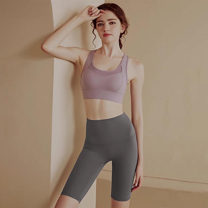 High Waist Butt Lifting Sports Running Cycling Shorts Summer No Camel Toe Yoga Shorts For Women Biker Shorts Tight Fitness Pants