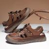 Men Sandals Split Leather Sandals Slides Breathable Rome Male Summer Outdoor Beach Slippers Soft Hot Sale Men Beach Sandals