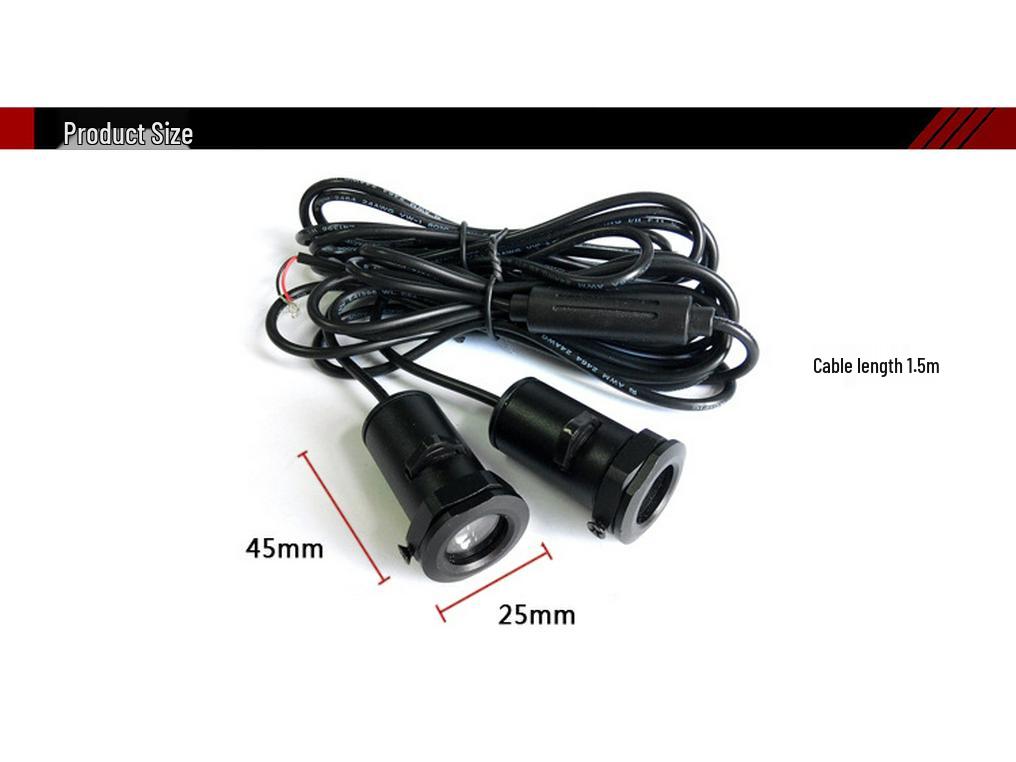 High-Power All-Metal Door Welcome Light for Cars and Motorcycles, 20-40 cm Projection Focal Length