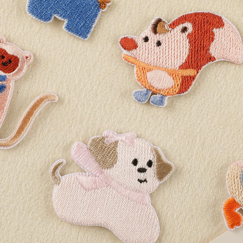 Embroidery Label Embroidery Sticker Patch Sticker Original Cartoon Animal Series Accessories Clothing Accessories DIY Cloth Sticker