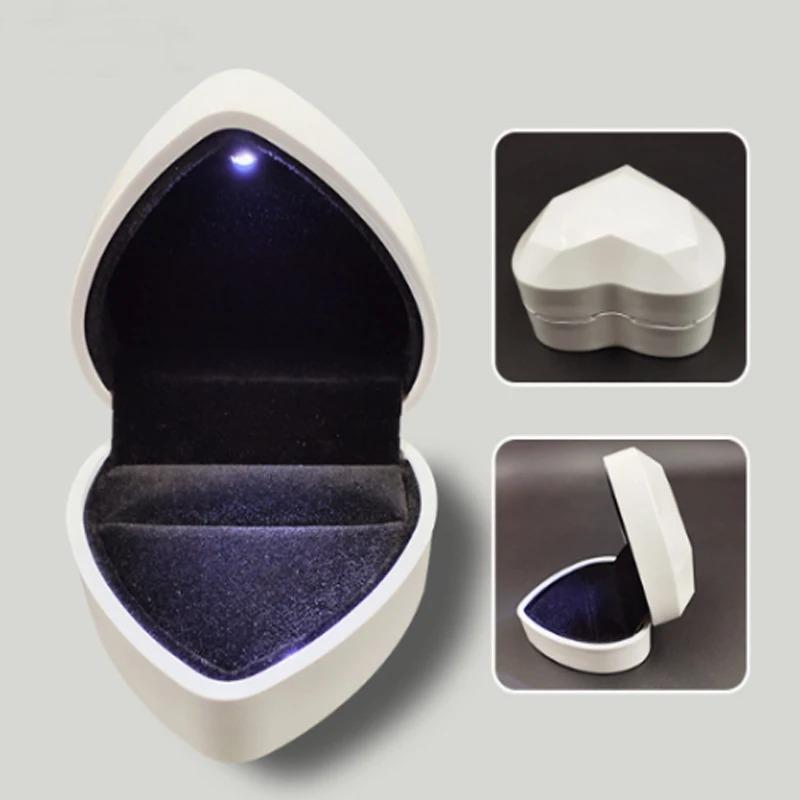 Creative Heart-shaped LED Diamond Ring High-end Illuminated Necklace Gift Boxes Proposal Gift Packaging Jewelry Boxes