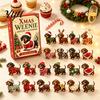 Feiertagskalender 3D Dackel Adventskalender mit 24 einzigartigen Mini-Hundefiguren, Kreatives Weihnachtsgeschenk Spielzeugset für Kinder, Sammlerstück