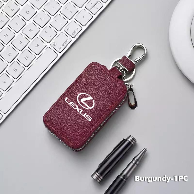 For Lexus Leather Car Keychain Bag Organizer Key Zipper Case Bag Protection Cover CT ES GS NX IS250 RX350 IS200 LX570 UX250h AFJ1