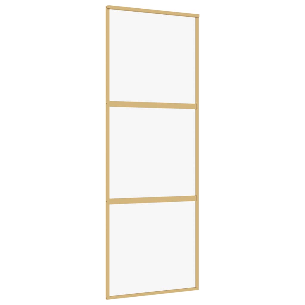 Vidaxl Sliding Door, Gold, 76X205 Cm, Transparent ESG Glass