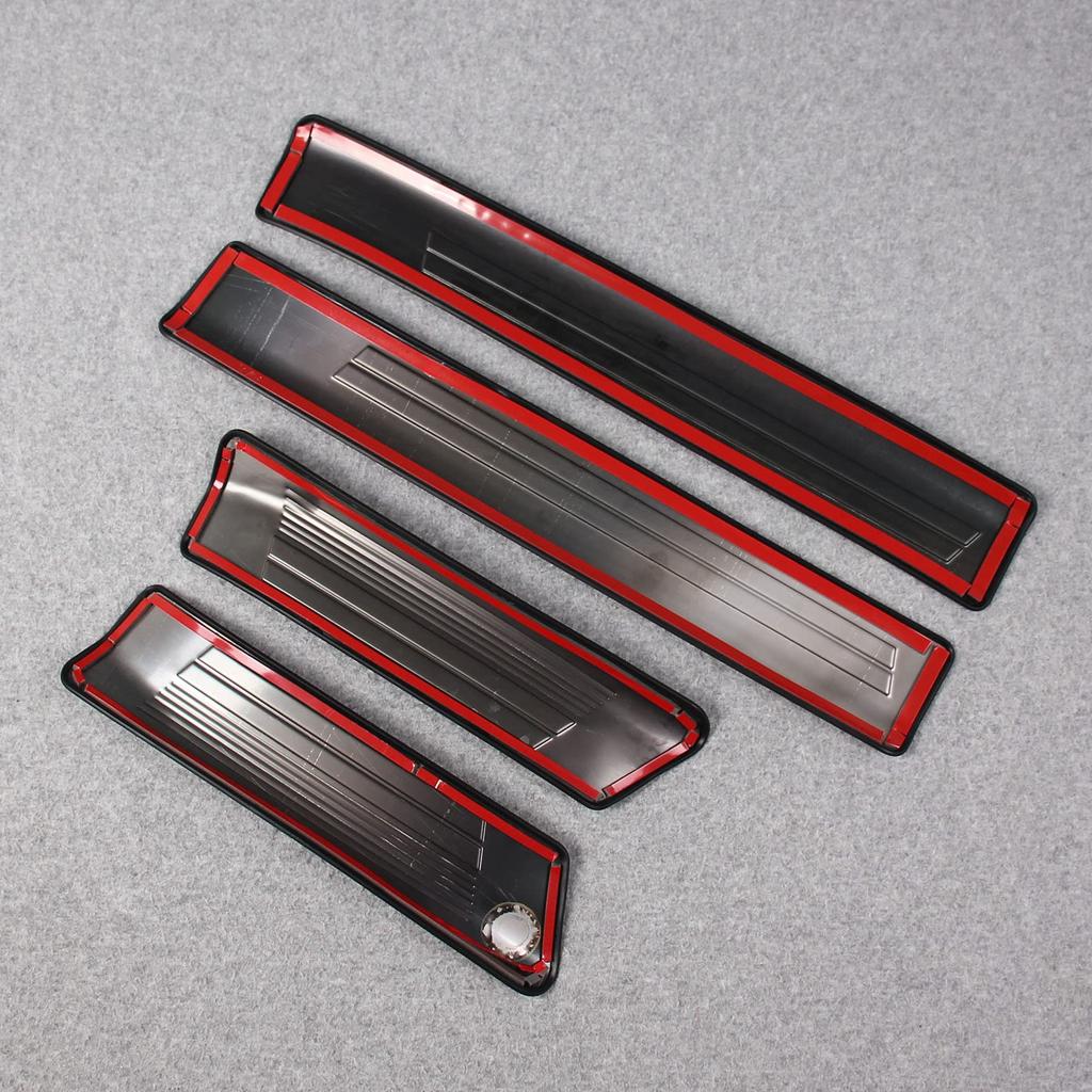 RUIQ Stainless Steel Interior Step Garnish for Nissan Kicks Designed for Nissan Kicks (P15 Model) - Black,