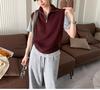 Slack retro half zipper sleeveless knitted vest chic stacked foreign style age-reducing top casual vest