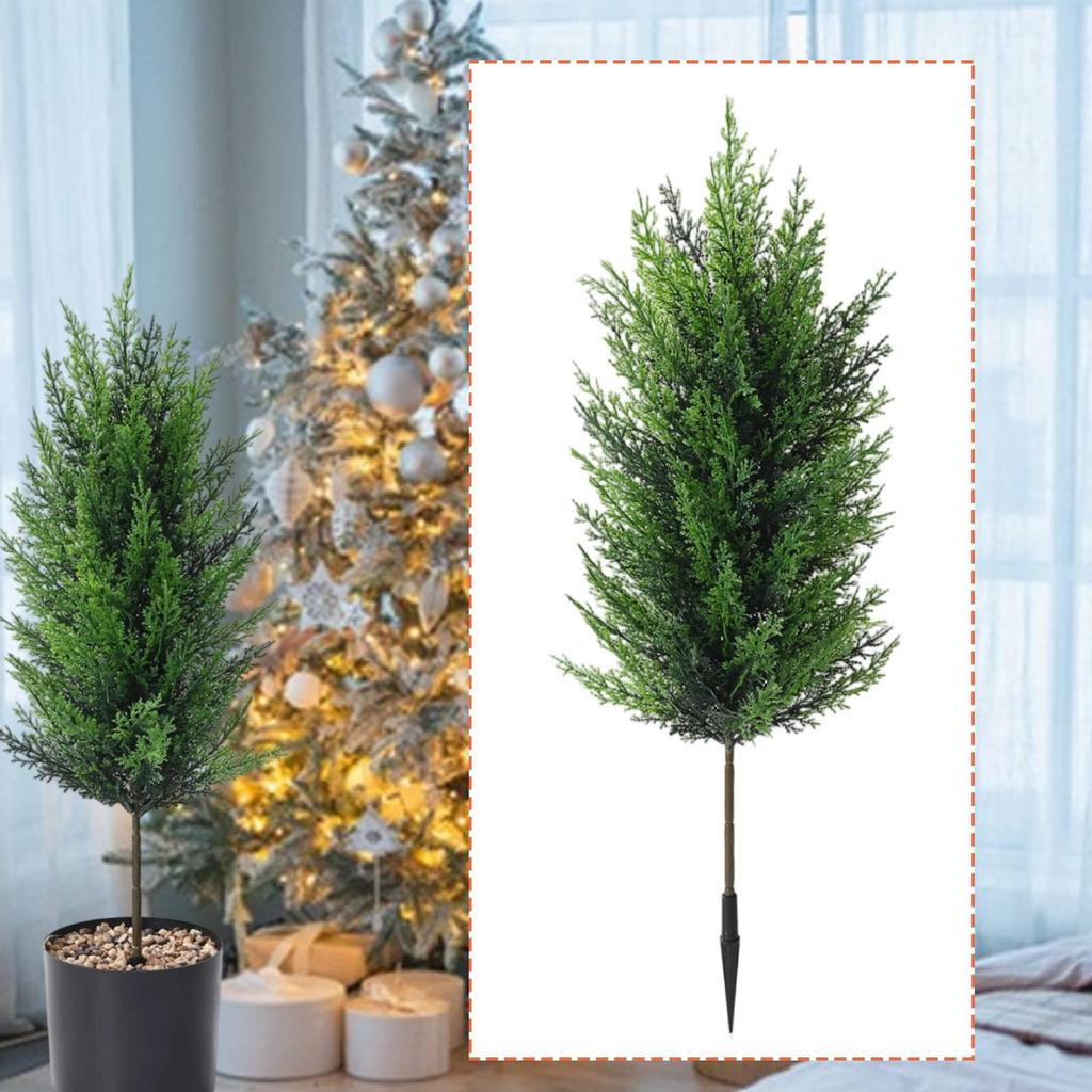 Artificial Cedar Topiary Tree Cypress Shrubs Faux Plants for Indoor Outdoor