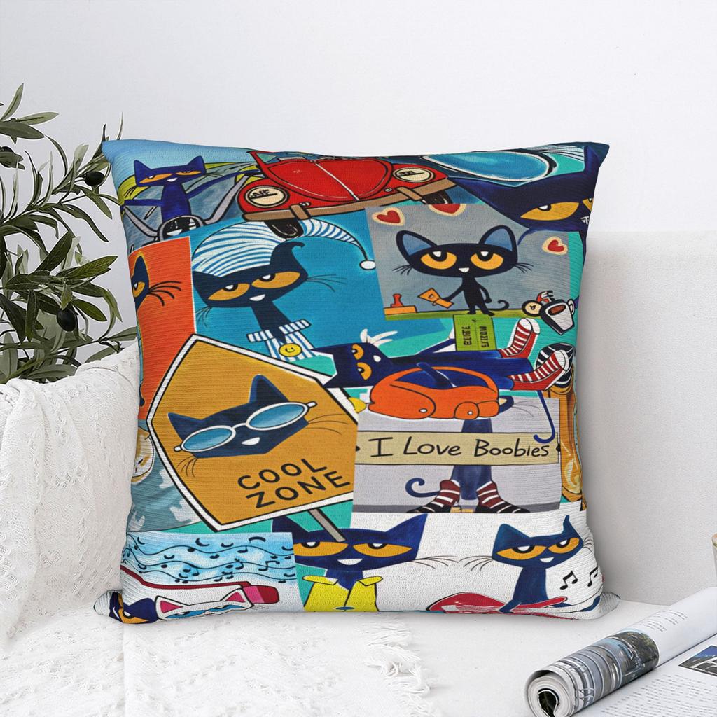 Pete the Cat Pillow Cover  Design Cushion Cover Novelty Pillow Case For Wedding Party Home Decor