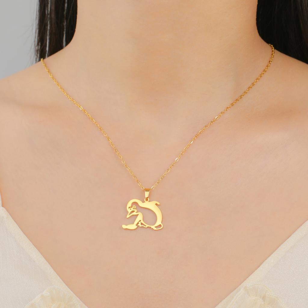 Cazador Walking Penguin Women's Necklace Cute Stainless Steel Animal Neck Chain Birthday Valentine Gift 2026 Jewelry New Trendy