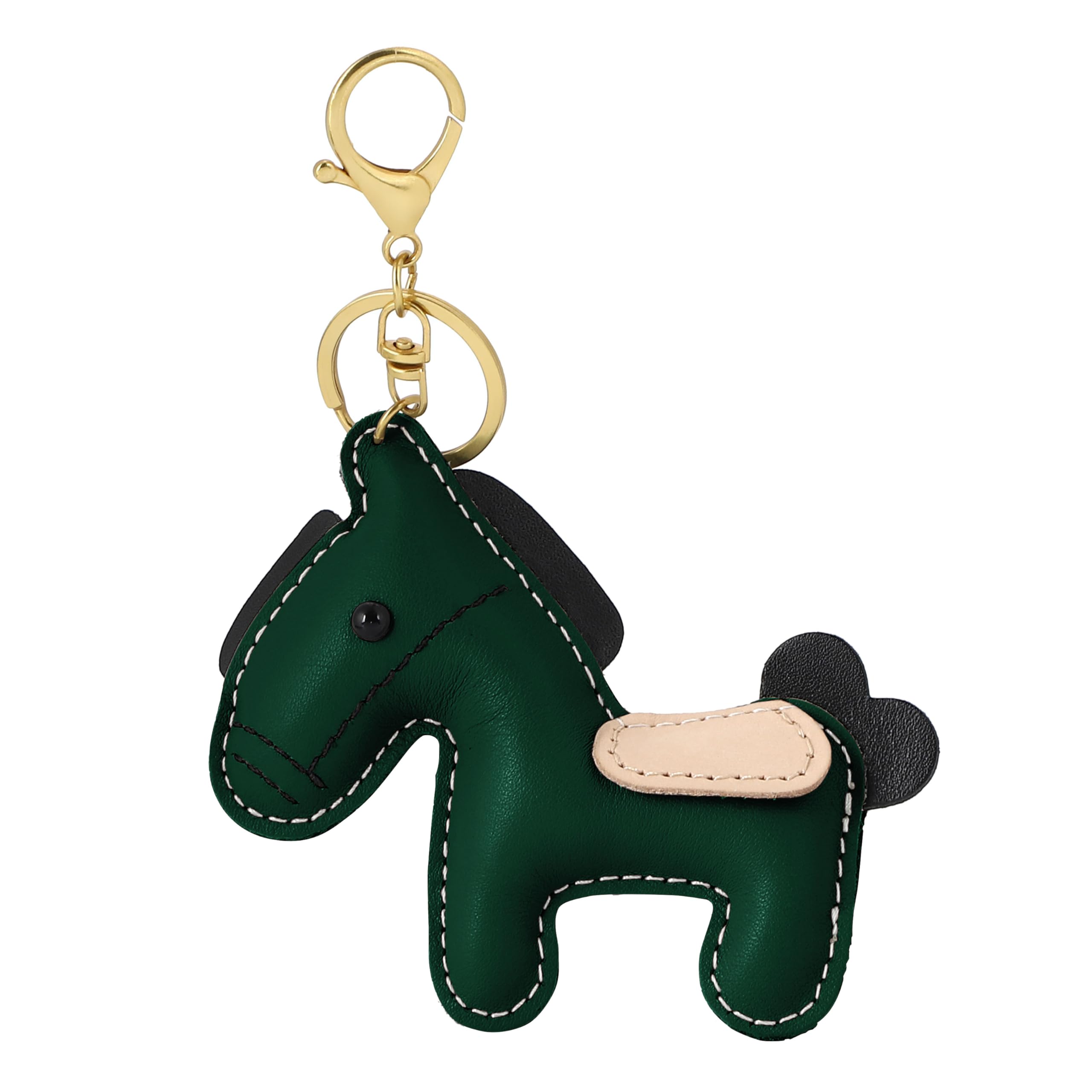 

[tonecraft] Horse Genuine Leather Keychain Simple Traditional Bag Charm Popular зелёный