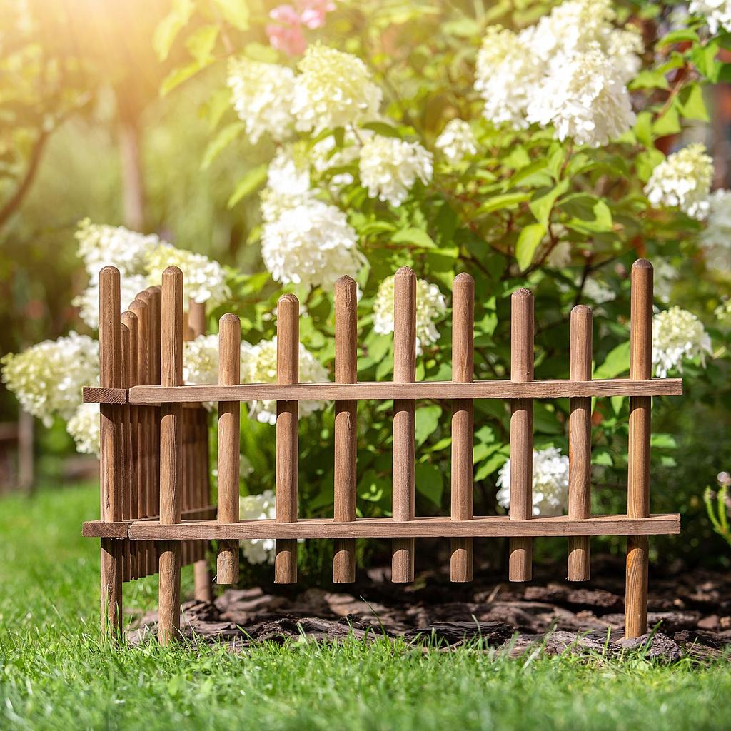 KADAX Hagegjerde Tre Palisade Hagekant 60x35cm Furu