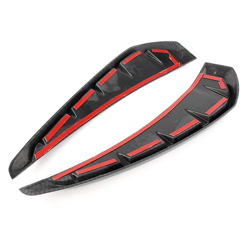 2pcs Car Shark Grille Air Flow Side Vent Exterior Grill Decoration For Honda Civic2016 20172018 2019ABS Plastic Carbon Fiber