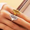 Fashion Chic Geometric Oval Stainless Steel Ring: Versatile Women's Heavy Metal Open Design