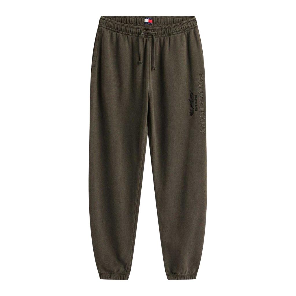 Tommy Jeans Mens Fleece Vertical Logo Relaxed Fit Joggers