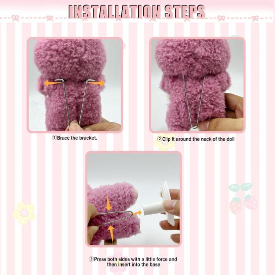 Adjustable Doll Display Stands Metal Plush Toy Holder for 4-8 Inch Dolls Easy Assembly Doll Accessory Organizer for Showcase Home Decor