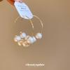 French Pearl Beaded C-Shaped Geometric Earrings: Retro, Elegant, High-End Fashion for Women