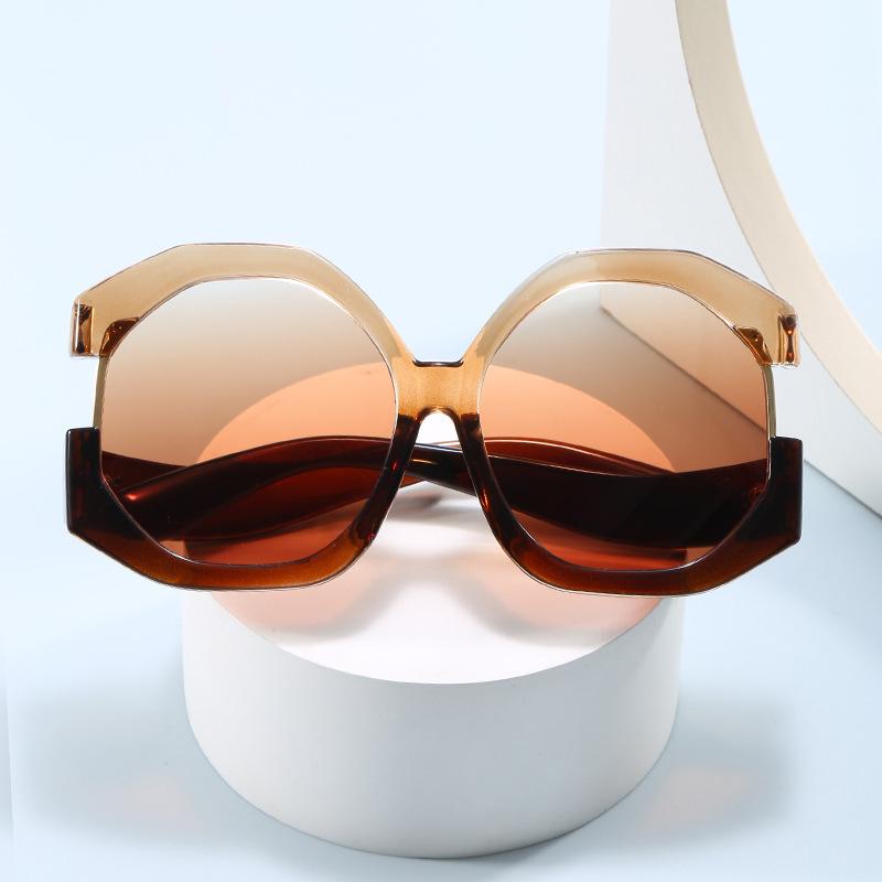 European and American Fashion Cat Eye Oversized Sunscreen Sunshade Sunglasses Women's Personality Color Matching Street Sunglasses Women's Senior