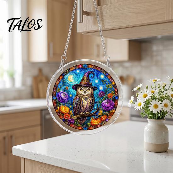 Talos Halloween Acrylic Puzzle Suncatcher, 7.87 Inch Sun Catcher Window Hanging Ornament, Ideal for Gifting and Home Decor