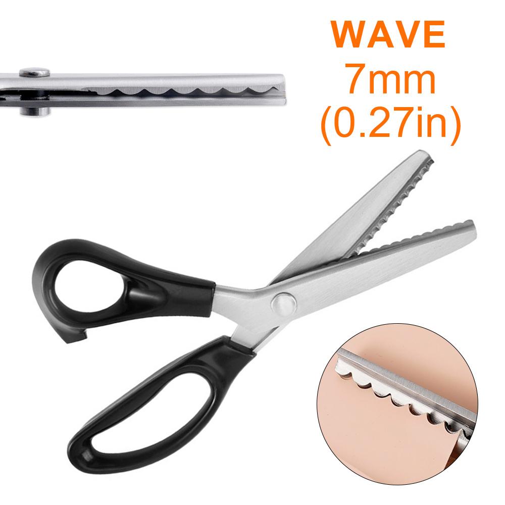 Stainless Steel Pinking Shears Lace Scissors Professional Dressmaking Zig Zag Cut Tailor Clothing Fabric Leather Sewing Scissors