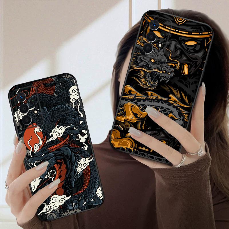 Sea White Dragon For Samsung A03 Core A 04 05 06 12 14 15 16 22 23 Galaxy A25 26 4G 34 35 52 53 56 71 73 90 5G Soft Phone Case