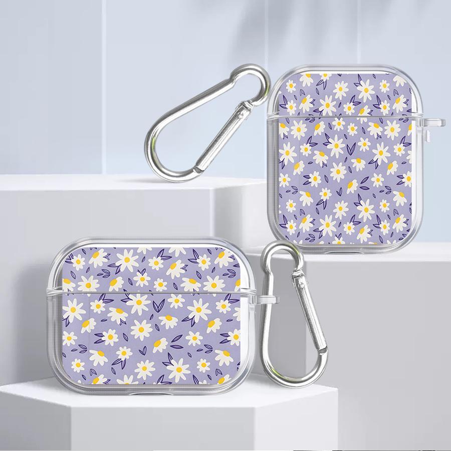 Klare Kopfhörerhüllen Hülle für Airpods 4 1 Pro 2 Pro2 Pro3 3 Cartoon Gänseblümchen