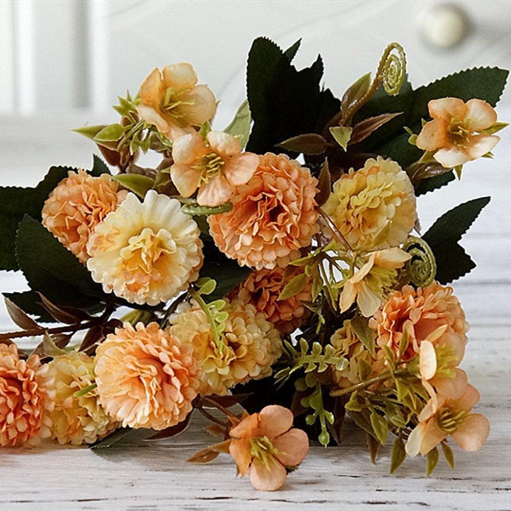 European Style Artificial Lilac Flowers Carnations Rose Wedding Flower Decor Small Bundle Soft Home Decoration Flowers