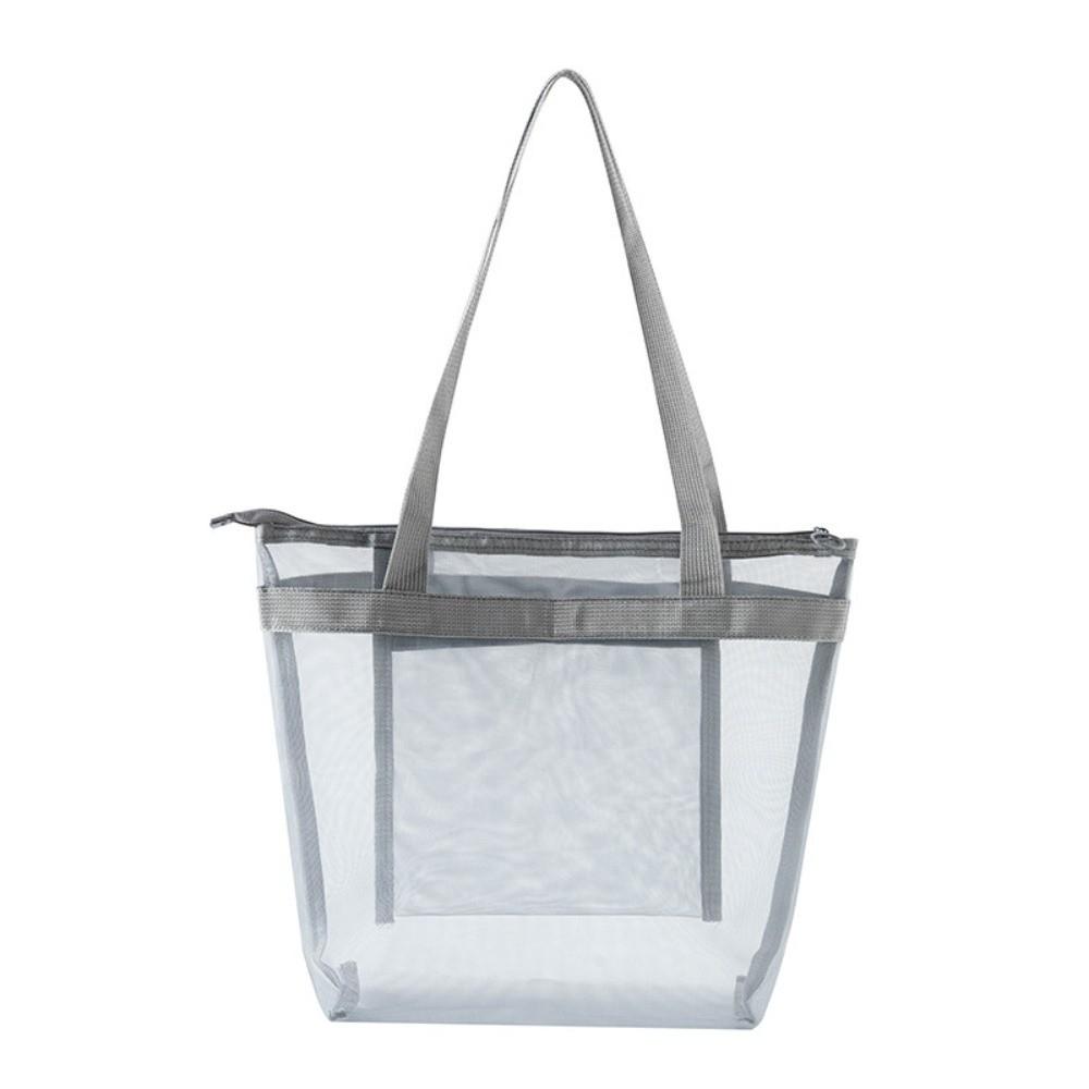 Large Capacity Mesh Beach Bag Lightweight Quick Dry Travel Storage Bag Breathable with Zipper Swim Bag