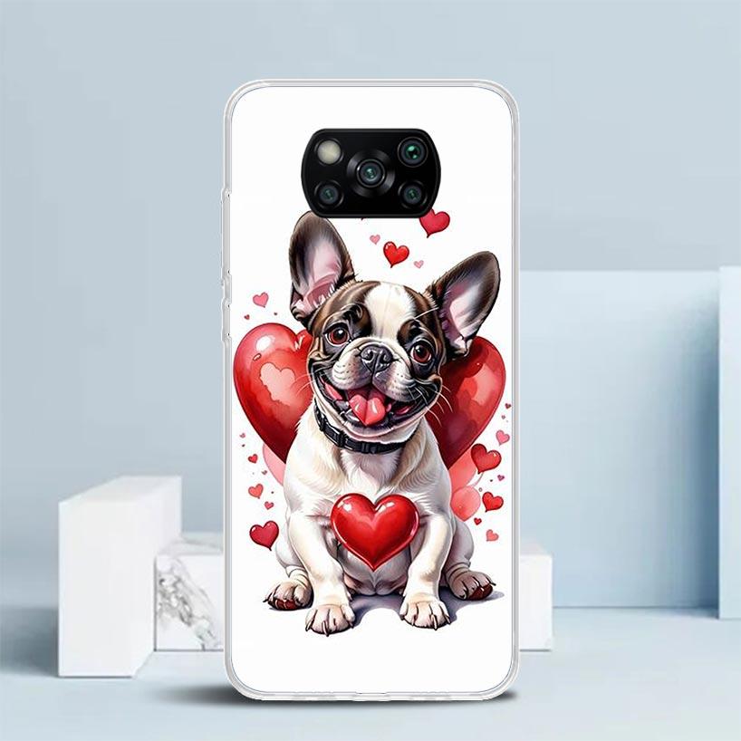 Lovely Puppy Heart Dogs Phone Case For Xiaomi Poco F7 Ultra X5 X6 X7 Pro M7 Redmi 15C 15 13C 13 12C 12 10C 10 10A 9 9C 9A 9T Cov