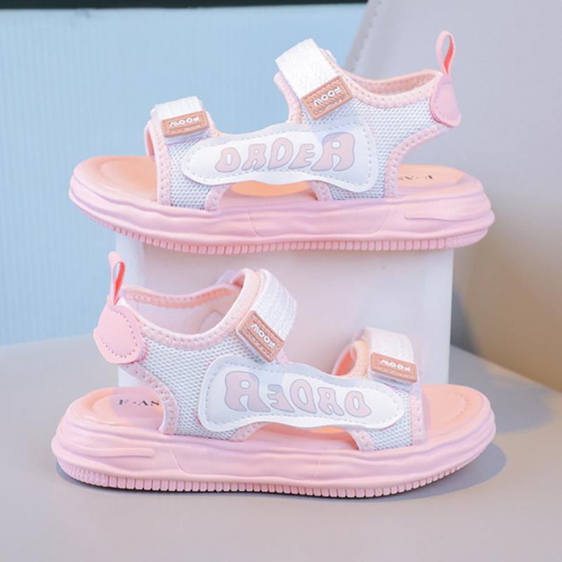 Girls' Sandals Summer Fashion Soft Bottom Middle School Children's Sports Student Princess Open Toed Children's Beach Shoes