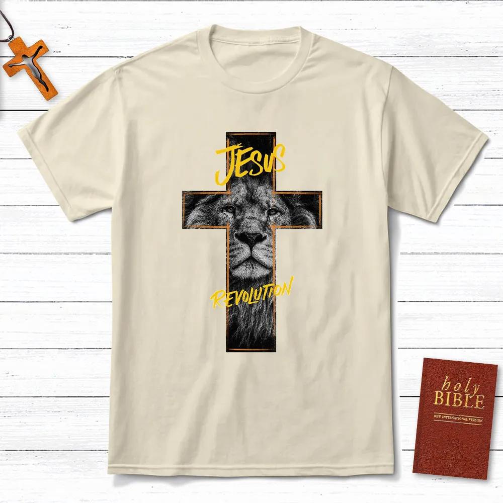 Jesus Revolution Christian TShirt Mens and Womens Short Sleeve Cotton Tees Y2k Shirt Men Clothing Summer Blouse Oversize Tops