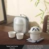 Portable Ceramic Panda Tea Set: Includes Teapot and Two Teacups - Perfect for Travel or Business Gifts
