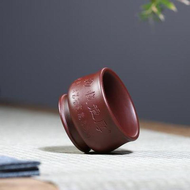 Yixing fialový pískový šálek surová ruda stará fialová hlína Houde nosný šálek ručně psaný čajový šálek 130ml