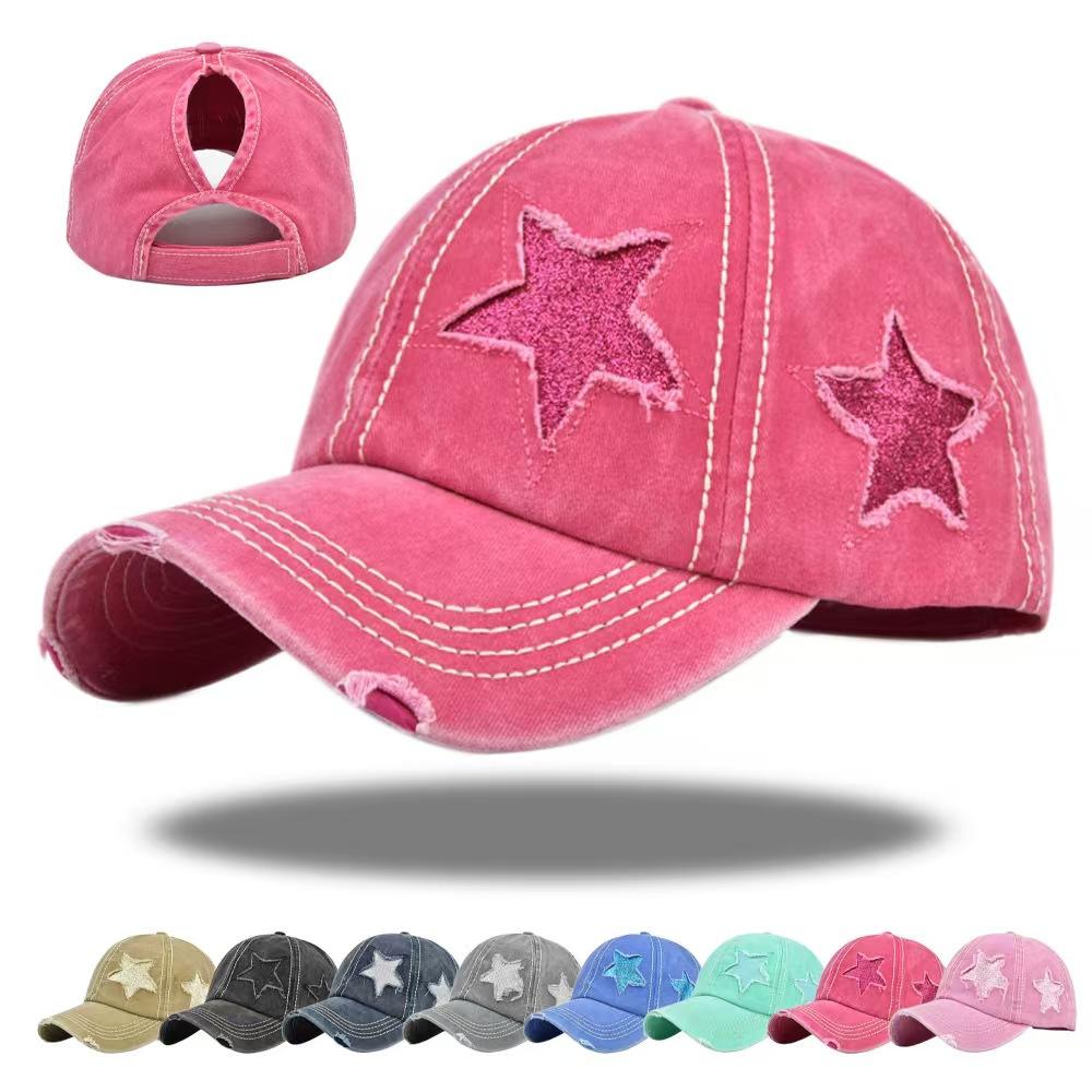 Snapback Adjustable Cap Baseball Star Hole Denim Washed Y2K School Old Vintage Hats Autumn Summer Fishing Hat Men Women Caps Casquette Gorras