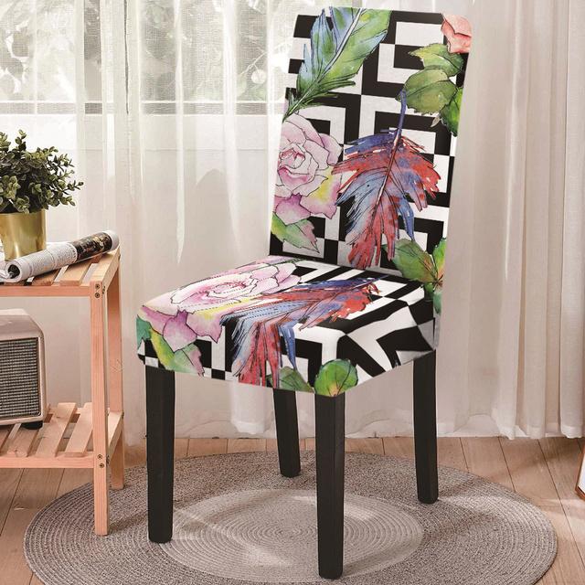 

Чехол на обеденный стул с геометрическим принтом, эластичный чехол на стул с крестом для кухонных табуретов, чехлы на сиденья для домашней вечеринки, украшение Universal Size