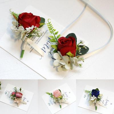 Wedding Corsage Wrist Flower Brooch Bracelet Bridal Bridesmaid Accessories Supplies