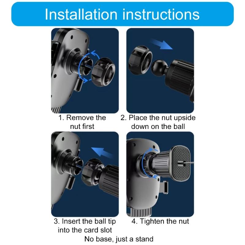 Zaczep do nawiewu samochodowego do uchwytu samochodowego Uniwersalny uchwyt na telefon samochodowy Zaczep do nawiewu Zamiennik, Klips do nawiewu z okrągłym przegubem 17 mm