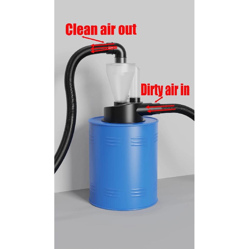 2.5'' PEMEDOR Woodworking Double Filtration Cyclone Dust Collector DIY Turbocharged Filter Industrial Separator Dust Collection