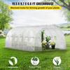 Walk-in Tunnel Greenhouse, 20 x 10 x 7 ft Portable Plant Hot House w/ Galvanized Steel Hoops, 3 Top Beams, 4 Diagonal Poles, 2 Zippered Doors & 12