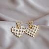 Boucles d'oreilles à tige en perles d'amour pour femmes et filles, bijoux en forme de cœur, strass, personnalité, tempérament, fête, cadeau