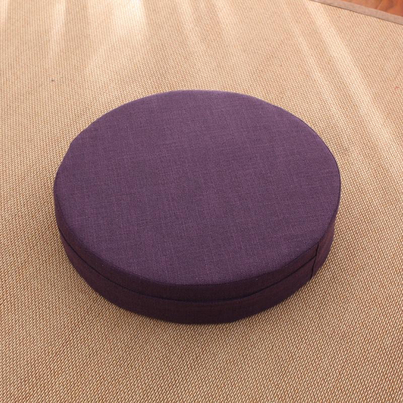 Thick Washable Japanese Zen Meditation Cushion - Round Tatami Linen Seat for Home and Balcony