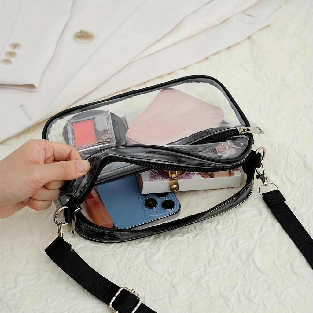 Waterproof Women's Cross-Body PVC Messenger Bag with Adjustable Strap