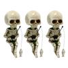 SALUDABLE Skeleton Skull Home Halloween Funny Car Skull Ornaments of Figurines, Decor, Decorations, (Set 3)